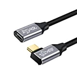 CAKOBLE Type C Female to Male,Elbow rallonge usb 10Gbps Data Transfer, 100W 20V/5A USB-C to USB-C 3.1 Gen2 Cable coudé ...