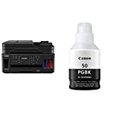 Canon Pixma G7050 Megatank Imprimante Multifonctions Wi-FI LAN, Scan, Copie Noir 1 & GI-50 Bouteille BK Noire (Emballage Carton)