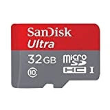 Carte Mémoire microSDHC SanDisk Ultra 32 Go + Adaptateur SD. Vitesse de Lecture Allant jusqu'à 80 Mo/s, UHS-I Classe 10