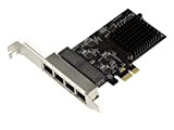 Carte PCIe 4 Ports LAN RJ45 Gigabit Ethernet 10 100 1000 Mbps - Quadruple Chipset REALTEK RTL8111H