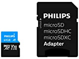 Carte Philips Micro SDXC 64 Go Classe 10 UHS-I U3 INCL. Adaptateur