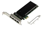 Carte réseau PCIe 2.0 1x. 4 Ports Quad GIGABIT ETHERNET - CHIPSET Intel 82576 - avec equerres Low et High ...