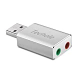 Carte Son Externe USB, Aluminium Adaptateur USB Audio Stéréo vers Jack 3,5mm pour Windows et Mac, Plug and Play