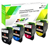 Cartouches de Toner Compatibles 4 Couleurs CS310 CS410 CS510 Haute Capacité 4000 Pages BK, 3000 Pages CMY pour Lexmark CS310dn ...