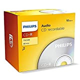 CD-R audio Philips, 700 Mo, 80 mn, 10 pièces en jewelcase