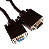 CDL Micro Câble d'extension pour moniteur PC SVGA/VGA mâle vers femelle 15 broches Noir 50 cm