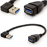 Centbest Câble d’extension USB 3.0 à angle droit avec adaptateur type A mâle vers femelle pour connexion haute performance/synchronisation/charge/transfert de données ultra ...