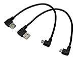 CERRXIAN 9inch Micro Câble USB Combo gauche et à angle droit Micro USB 5 broches mâle vers USB 2.0 Type ...