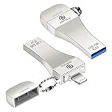 Certifié MFi Clé USB iPhone 128 Go, Clé USB Lightning Pendrive pour iPhone, Clef USB iPhone Cle USB iPad, USB ...