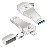 Certifié MFi Clé USB iPhone 256 Go, Clé USB Lightning Pendrive pour iPhone, Clef USB iPhone Cle USB iPad, USB ...