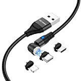 Chargeur Magnétique USB C, 2M Transfert de Données Charge Rapide 3A Câble Aimanté, Nylon Cable Magnetique Type c pour Phone, ...