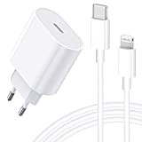 Chargeur Rapide USB C 20W Apple MFi Certifié Adaptateur secteur iPhone et Câble USB C vers Lightning 2M/6FT PD 3.0 ...