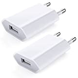 Chargeur Secteur USB pour iPhone, 2-Pack 5V 1A Prise USB Secteur Adaptateur Secteur USB 5 W Compatible avec iPhone 6/6 ...