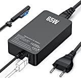 Chargeur Surface Pro, 65W 15V 4A Microsoft Surface Chargeur d’Alimentation pour Surface Pro 3/4/5/6/7/8/9/X, Surface Laptop1/2/3/4/5, Surface Book1/2, Surface Go/2/3, ...