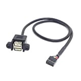 chenyang Câble 2 Ports USB 2.0 empilables Type A Femelle vers câble d’en-tête de Carte mère à 9 Broches 50 ...