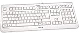 CHERRY KC 1068, disposition espagnole, clavier QWERTY, facile à désinfecter, clavier filaire étanche, frappe silencieuse, blanc-gris