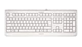 CHERRY KC 1068, disposition internationale, clavier QWERTY, facile à désinfecter, clavier filaire étanche, frappe silencieuse, blanc-gris