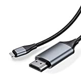 CIShop Câble HDMI Compatible pour iPhone iPad Câble convertisseur HDMI 1,8 m Connecteur HDMI pour téléphone à TV IOS11,12,13,14,15 TVHD ...