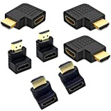 CKANDAY Lot de 7 adaptateurs HDMI coudés, 3 adaptateurs verticaux Plats à Gauche et à Droite à 90 degrés et ...