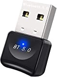 Clé Bluetooth 5.0 Adaptateur USB Bluetooth Dongle Supporte PC Windows 10 8.1 7 XP Compatible avec Manette PS5 PS4 Pro ...