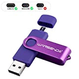 Clé USB 128Go USB 2.0 Wansenda Clé USB OTG USB Flash Drive pour appareils Android/PC/Mac (128Go, Pourpre)