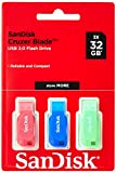 Clé USB 2.0 SanDisk Cruzer Blade 32 Go - de couleur et par paquet de trois