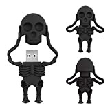 Clé USB de 64 Go en Forme de Squelette de Dessin Animé BorlterClamp Pendrive Amusante USB Mémoire Stick Cadeau (Noir)