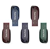 Clé USB SanDisk Cruzer Blade 32 Go, de couleur et par paquet de cinq