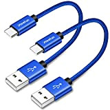 CLEEFUN Câble USB C Court [30CM/0.3M 2 Pack], 3A Rapide Chargeur Type C en Nylon pour Samsung Galaxy S10 S9 ...
