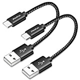 CLEEFUN Cable USB C Court [30cm, Lot de 2], 3A Câble USB C Charge Rapide, Solide Cable Chargeur USB C ...