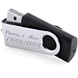 Clef USB Noir Twister personnalisée gravée – Clé USB Pratique avec Gravure – Capacité 16Go – Clef USB Noir et ...