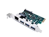 Computer District - Carte Réseau 1 Port ETHERNET RJ45 Gigabit + 3 Ports USB 3.0 - PCI Express X1 - ...