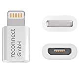 Connect Adaptateur Micro USB vers Lightning Blanc pour charger et synchroniser votre iPhone 5 5S SE 5C 6 6S 7 ...