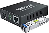 Convertisseur de Média Gigabit Ethernet avec Un 1Gb Monomode LC SFP, 10/100/1000M RJ45 à 1000Base-LX, jusqu'à 20km, European Power Adapter
