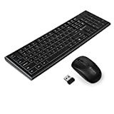 Coolerplus KM150 Wireless Computer Keyboard and Mouse Combo for Laptop and PC, Slim Full-Sized Keyboard Comfortable and Portable Mouse with ...
