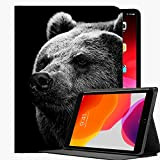 Coque fine pour iPad (9,7", modèle 2018/2017, 6ème et 5ème génération), motif ours Grizzly avec nez et yeux d'ours