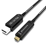 CPR/LSZH Rated USB A to C Fiber Optical 3.1 Cable 10Gbps 50FT Compatible avec Microsoft Azure Logitech Camera Aver & ...
