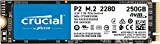 Crucial P2 CT250P2SSD8 SSD Interne 250Go, Vitesses atteignant 2400 Mo/s (3D NAND, NVMe, PCIe, M.2)