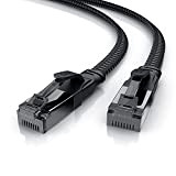 CSL - 10m Câble réseau plat Cat 8.1 40Gbits, Câble Ethernet Cat 8 plat 10 m LANGigabit Haut débit 40Gbps ...