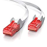 CSL - Câble Ethernet Plat 20m - Réseau Gigabit LAN Câble Plat - fiches RJ45 - Cat 6 - Compatible ...