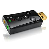 CSL - Carte Son USB 2.0 Externe - 7.1 Dynamic Stereo Sound 3D - Carte Son avec Touches de contrôle ...