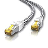 CSL-Computer - Câble réseau Gigabit Ethernet LAN CAT 7 de 10 m - Gaine en coton - 10 000 Mbit/s ...