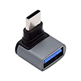 CY Adaptateur USB C OTG, USB 3.0 Type-A femelle vers USB Type-C mâle OTG Adaptateur coudé à 90 degrés pour ...