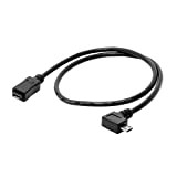 CY Câble d'extension micro USB 2.0 mâle vers femelle coudé à 90 degrés pour téléphone 0,5 m