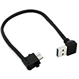 CY Câble USB 3.0 vers Micro 10 Pin Coudé 90° Angle Droit 20 cm pour Téléphone Portable et Disque Dur ...