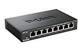 D-Link DES-108 Switch 8 Ports Ethernet Metallique 10/100mbps - Idéal Partage de Connexion et Mise en Réseau Small/Home Office Noir