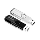 DataOcean USB 2.0 Lot de 2 Clé USB 64 Go Flash Drive Stockage Rotation Disque Mémoire Stick (2X64Go Argenté Noir)