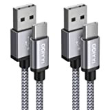 DDIYYI Cable USB C [1M+1M, Lot de 2] 3A Chargeur Type C Charge Rapide Nylon Tressé Câble Chargeur pour Samsung ...