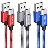 DDIYYI Cable USB C [1m, Lot de 3] 3A Câble USB Type C Charge Rapide Nylon Tressé Cordon Chargeur pour Samsung Galaxy A13 ...
