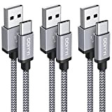 DDIYYI Cable USB C [2m, Lot de 3] 3A Câble USB Type C Charge Rapide Nylon Tressé Cordon Chargeur pour Samsung Galaxy S22 ...